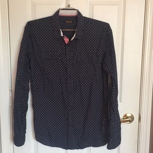 Zara Young Navy Blue with dots Casual Shirt